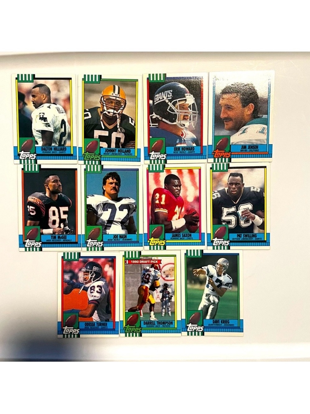 TOPPS VINTAGE 1990 NFL FOOTBALL TRADING CARDS BUNDLE x 11 CARDS TOTAL (MINT)